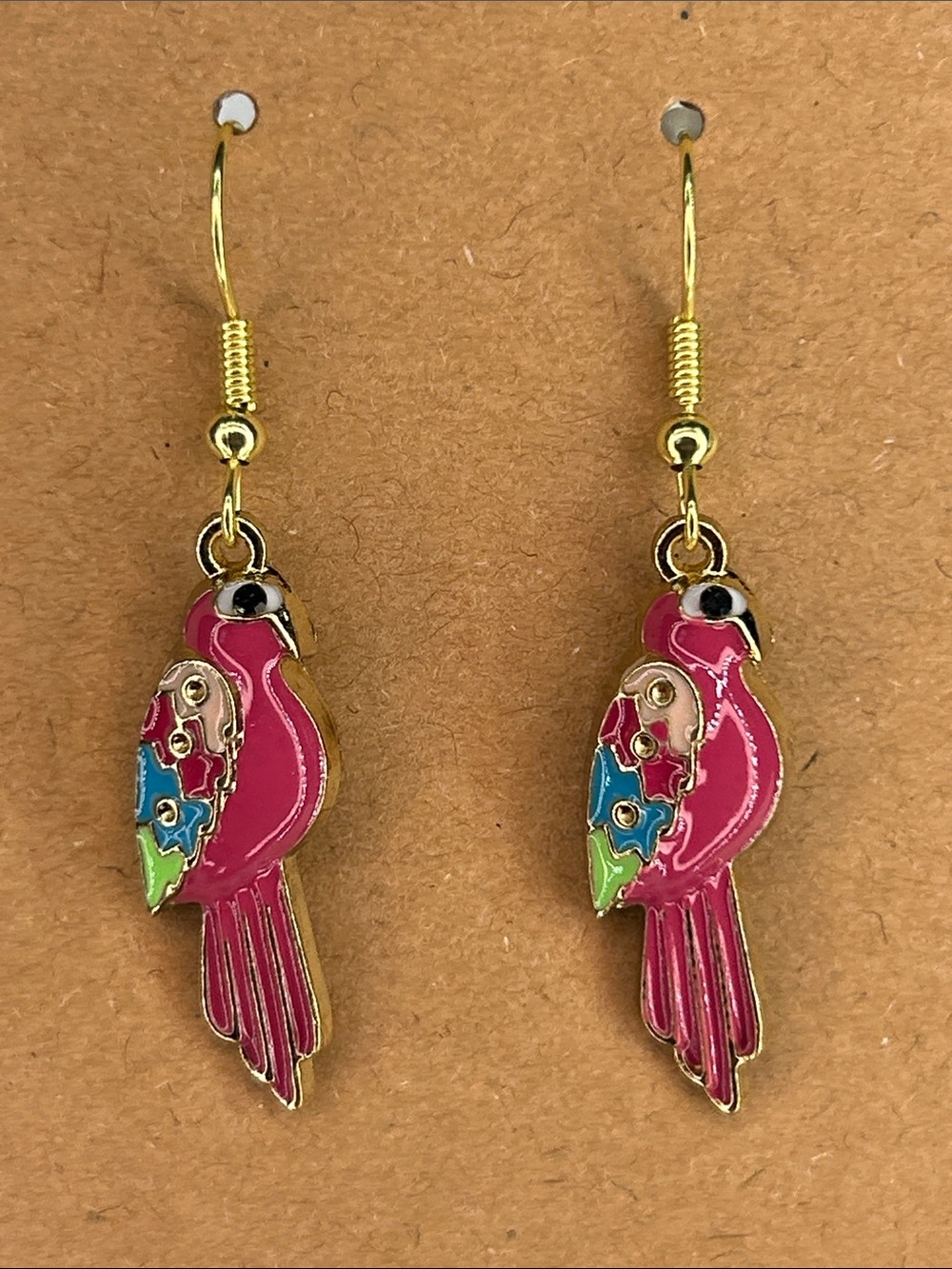 Pink Parrot Bird Earrings Fashion Jewelry